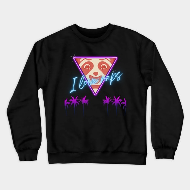 Cute Panda Cyberpunk - I Love Naps - Kawaii Panda #4 Crewneck Sweatshirt by Suga Collection